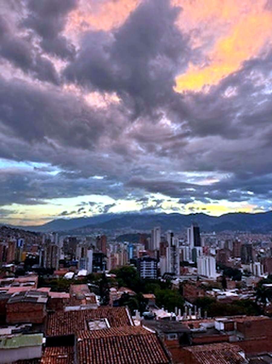 Sunset over the Medellín skyline